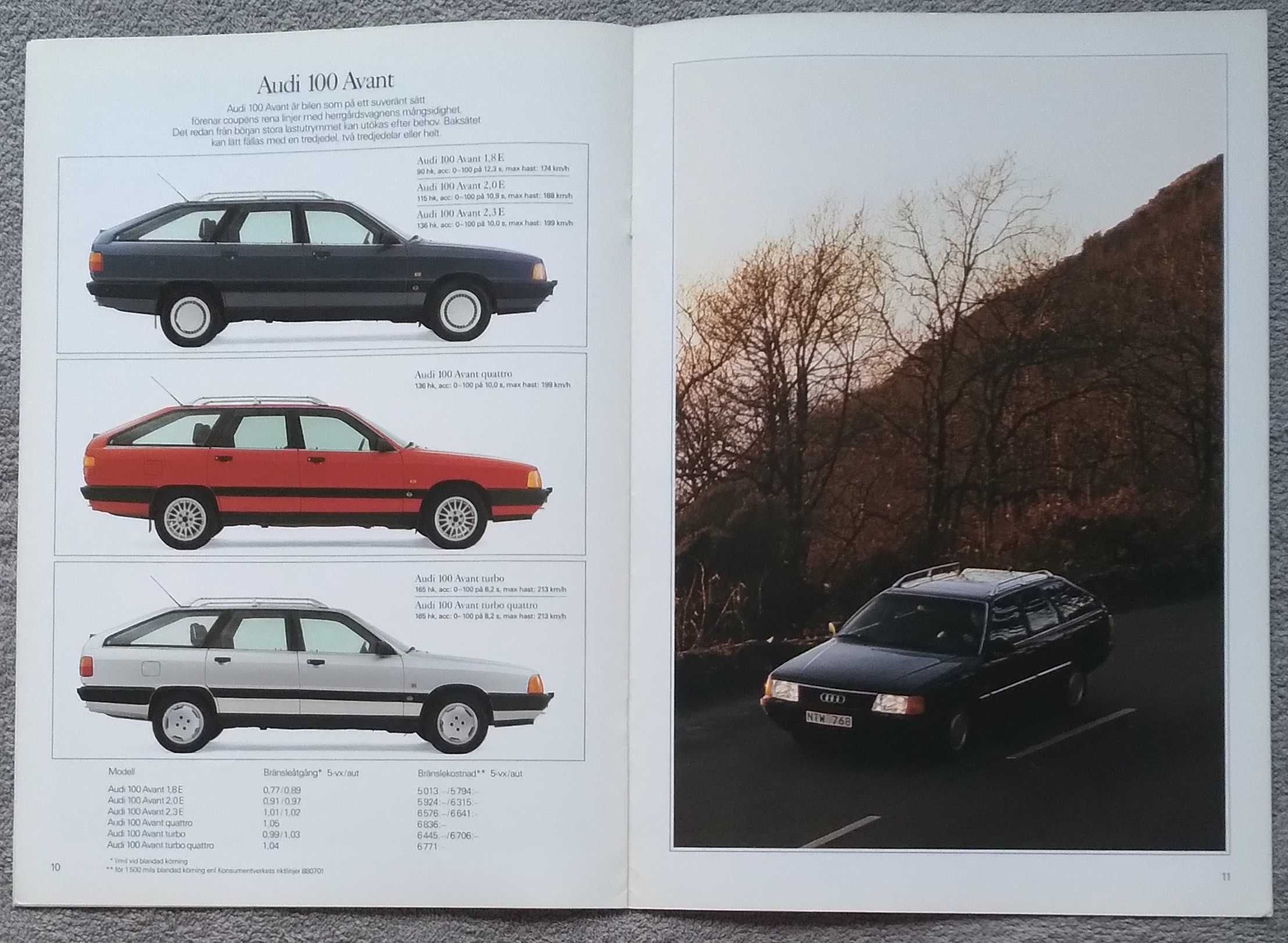 Prospekt AUDI modele 1989