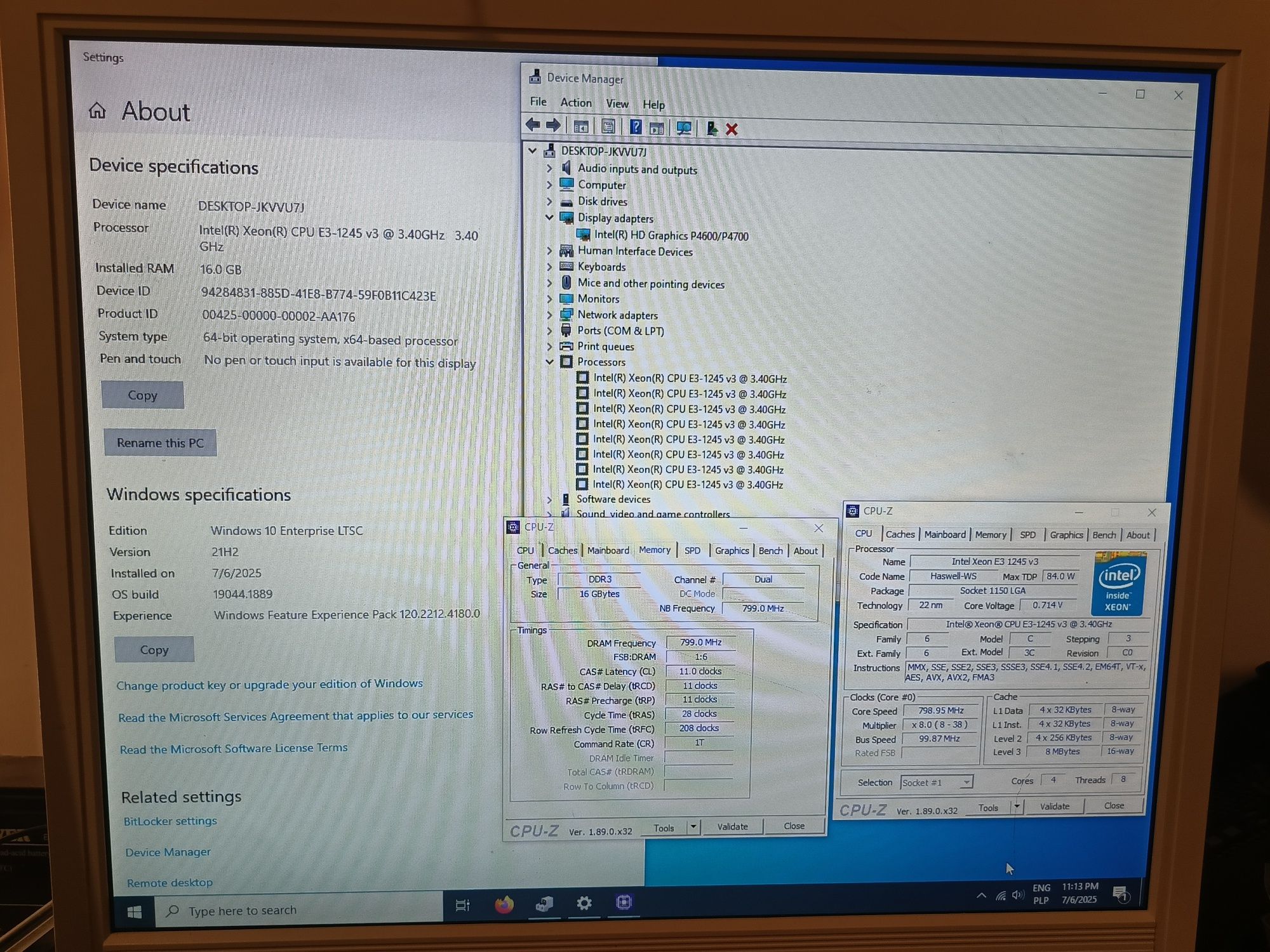 Komputer DELL optiplex 7020 i7 \ 16GB \ 128 GB SSD \ W10 \ WiFi \ USB3