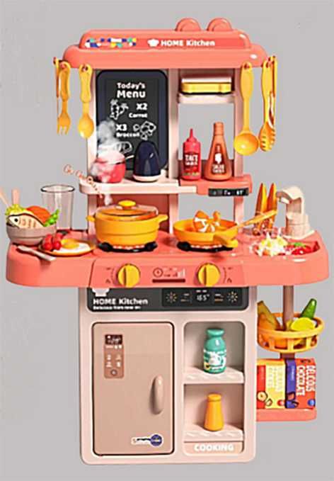 Дитяча іграшкова кухня 53 предмети, світло, звук, пара, 63 см