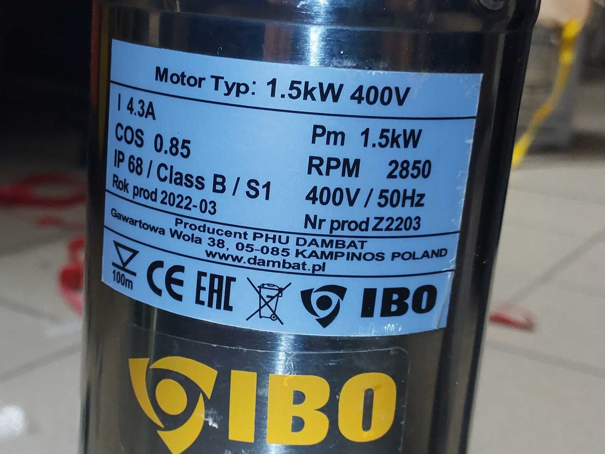 Pompa głębinowa IBO 4" ISP 5-14 1,5 kW 400 V