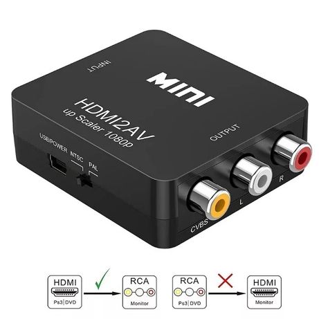 HDMI to AV конвертер адаптер RCA тюльпаны переходник видео HDMI2AV ТВ