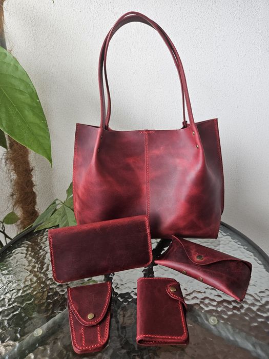 Комплект зі шкіри Crazy Horse (Італія) – ручна робота