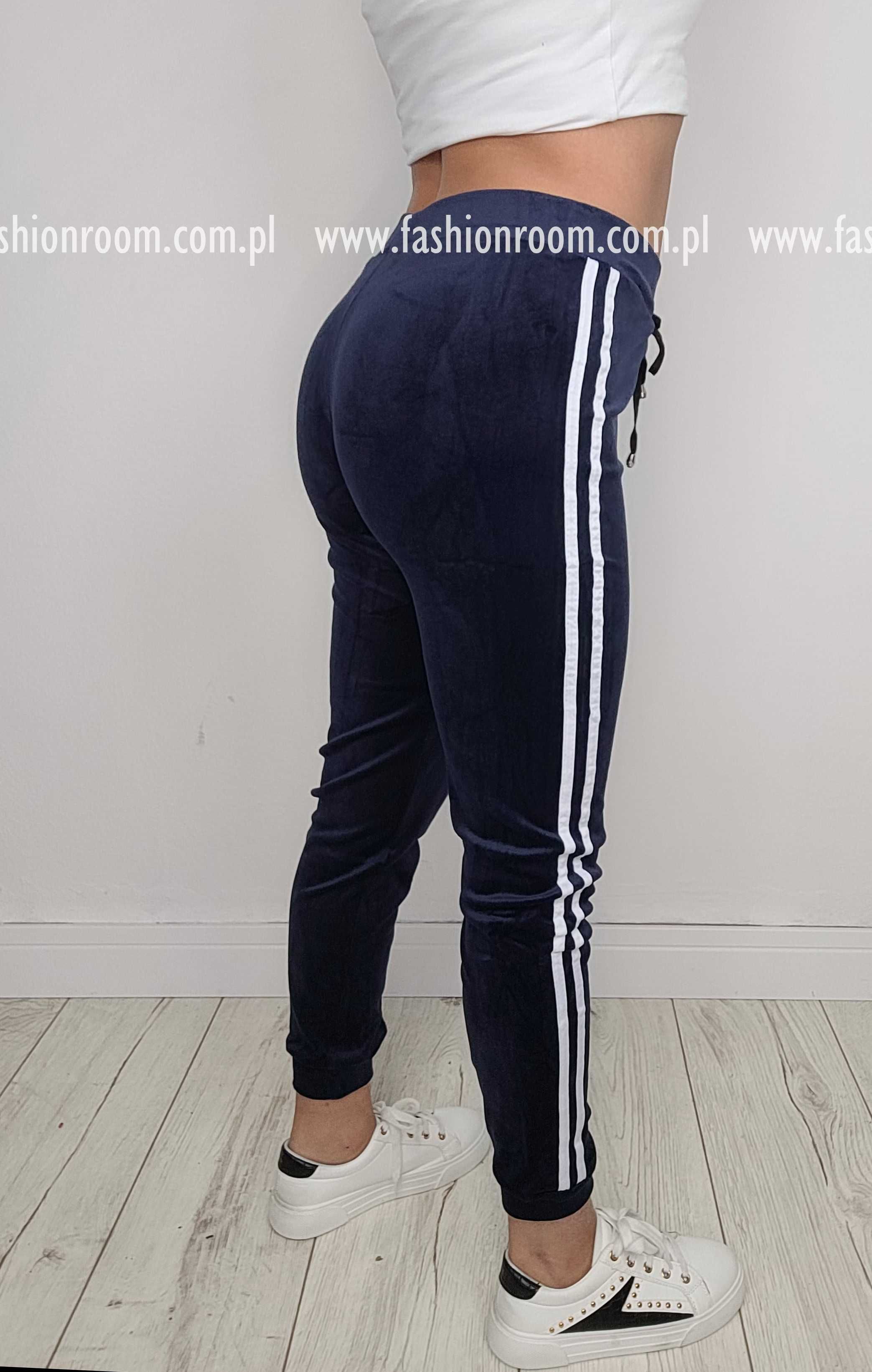 6 KOLORÓW S-XL SPODNIE dresowe WELUROWE dresy damskie TU L/XL granat
