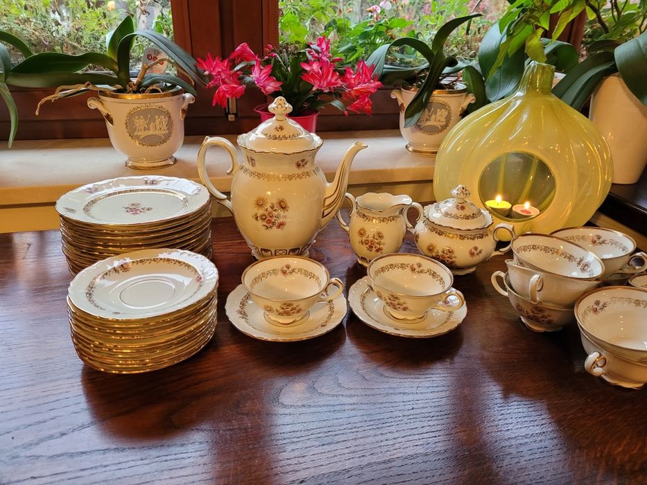 Serwis kawowy herbaciany cienka porcelana