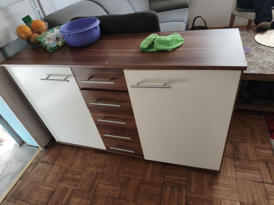 Komoda biało-brązowa 130x80