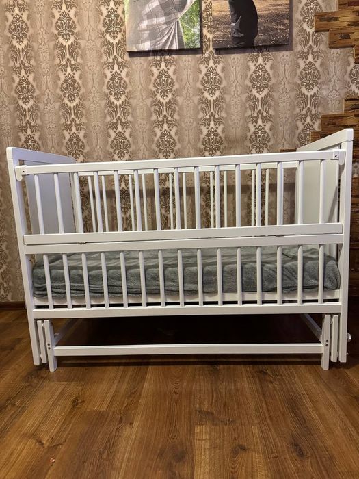 Дитяче ліжечко-маятник «Ведмедик» та Матрац Baby Comfort «Алоє Вера»
