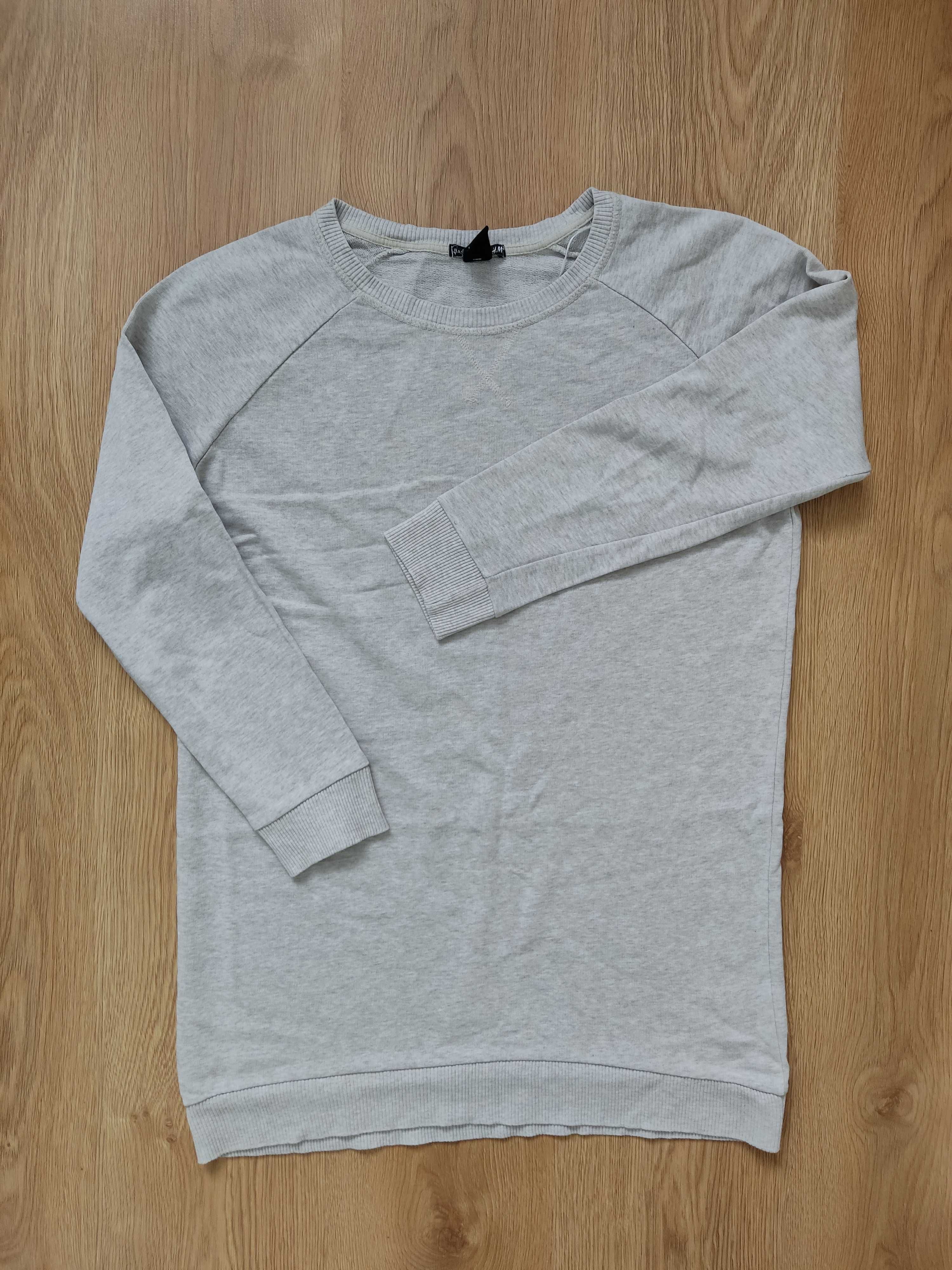 Długa bluza long basic H&M jasna beżowa S