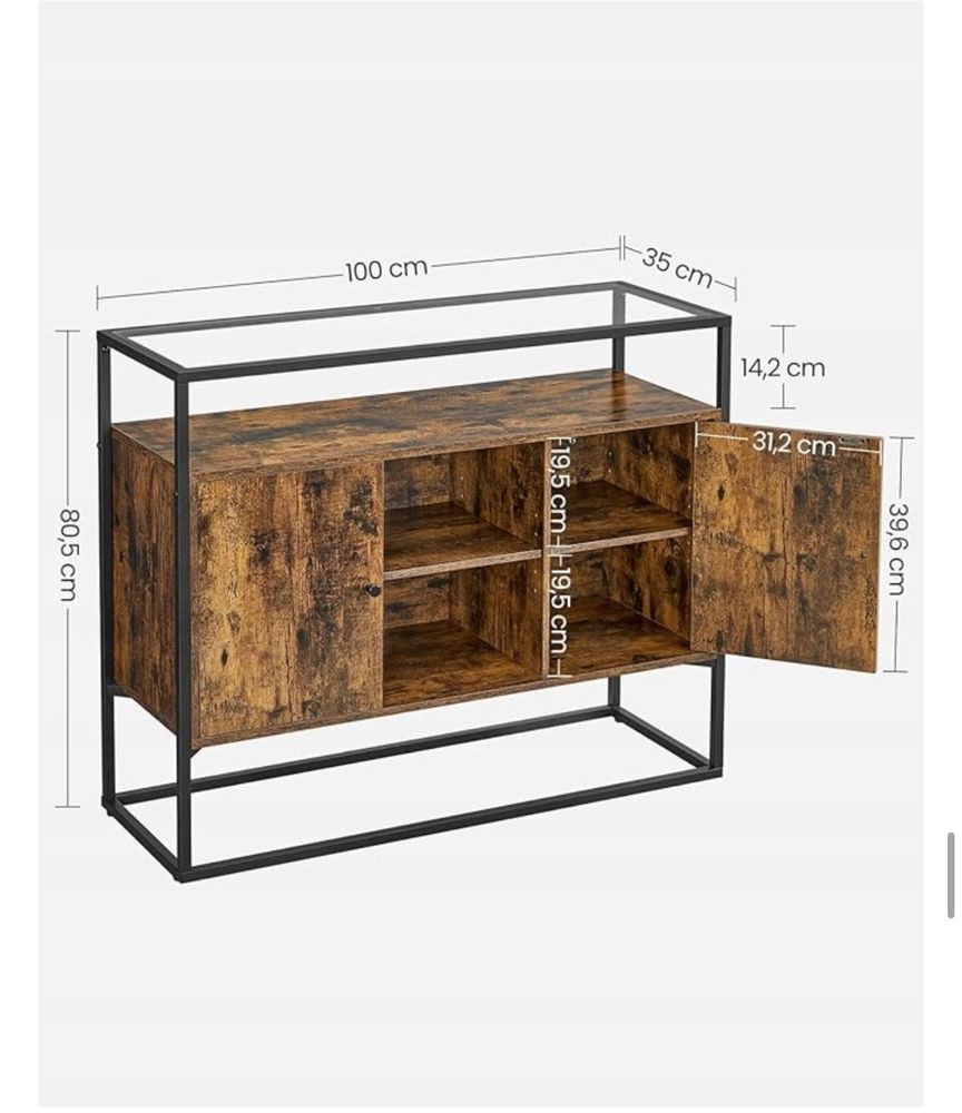 Komoda, konsola Loft rustykalny brąz