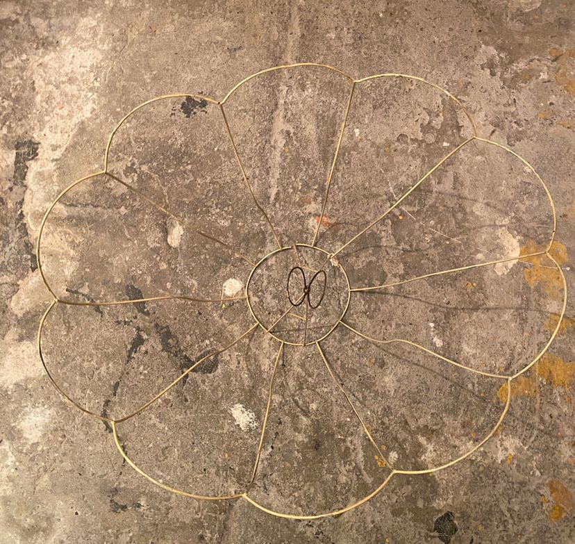 Stelaż abażur lampa wygięty metalowy prl