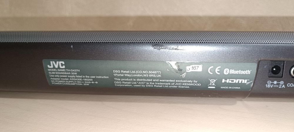 JVC sound bar TH-D437H саундбар arc Bluetooth
