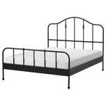 Czarne metalowe łóżko 140x200 Ikea Sagstua