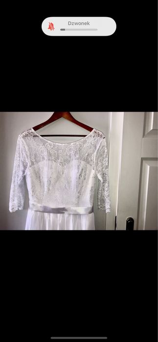 Suknia ślubna boho rustykalna koronkowa 38 na wysoką panią