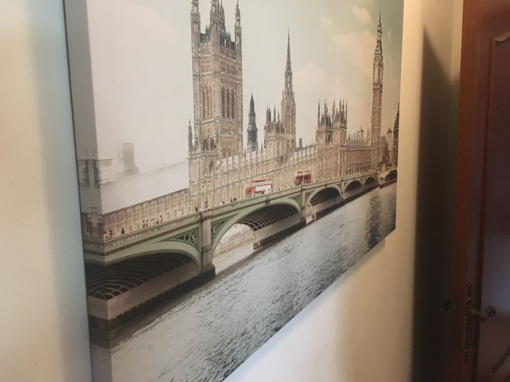 Quadro Relógio Big Ben Ponte Palácio Westminster Londres Reino Unido
