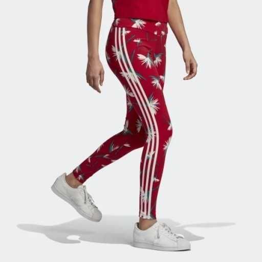Legginsy Adidas THEBE MAGUGU X ADIDAS czerwone kwiaty S 30/32