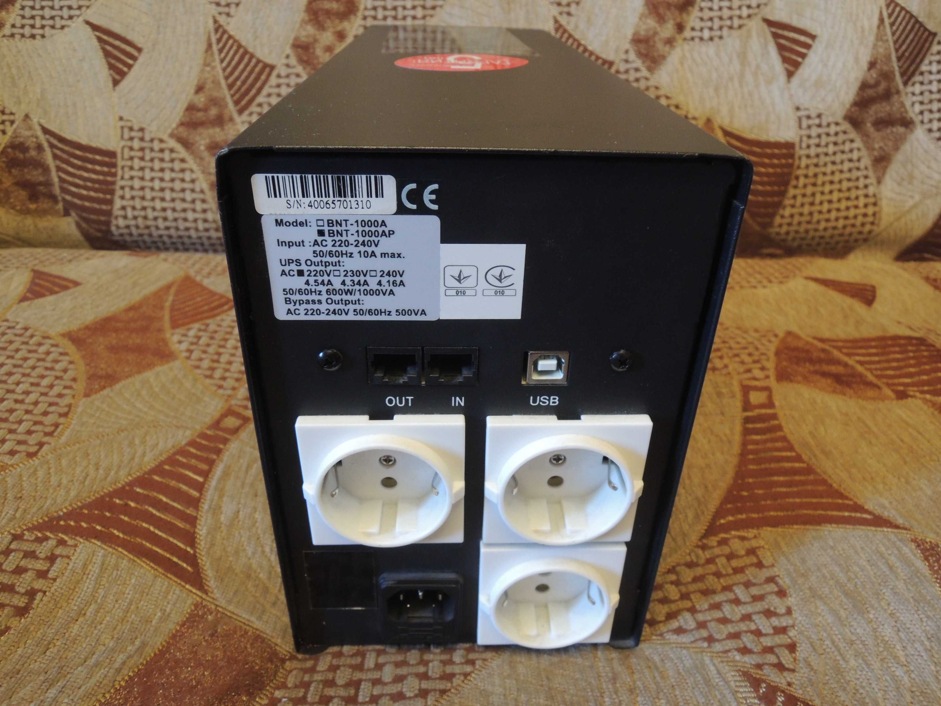 ИБП Powercom BNT-1000AP Schuko USB, без батарей