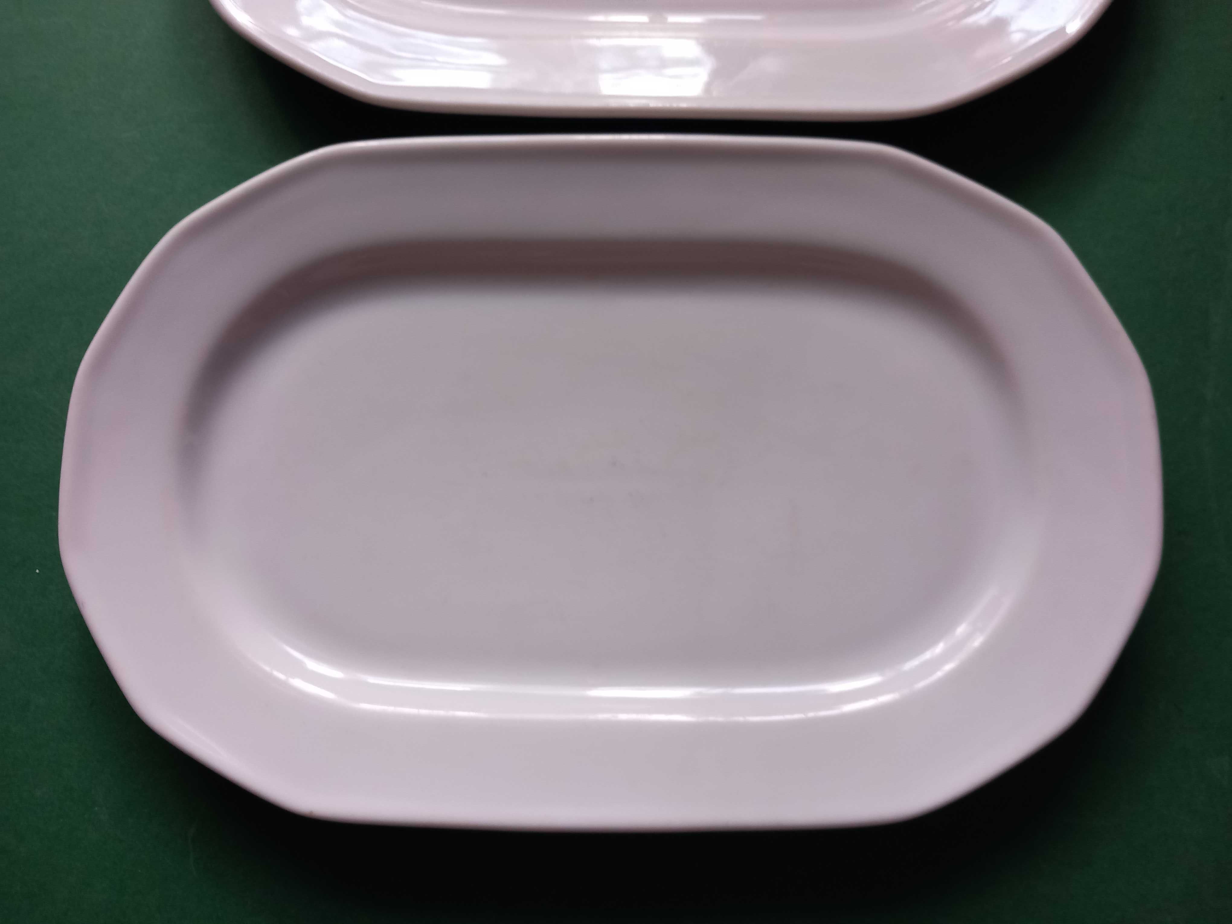 Małe półmiski biały porcelit Talerze podłużne 23,5x15x2 cm -3 szt.