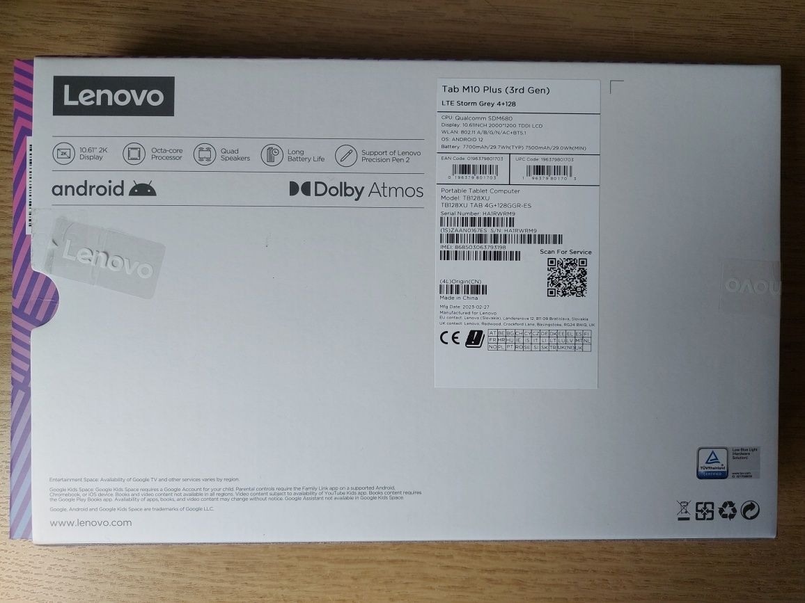 Tablet Lenovo M10 Plus 4gb 128gb + 4G