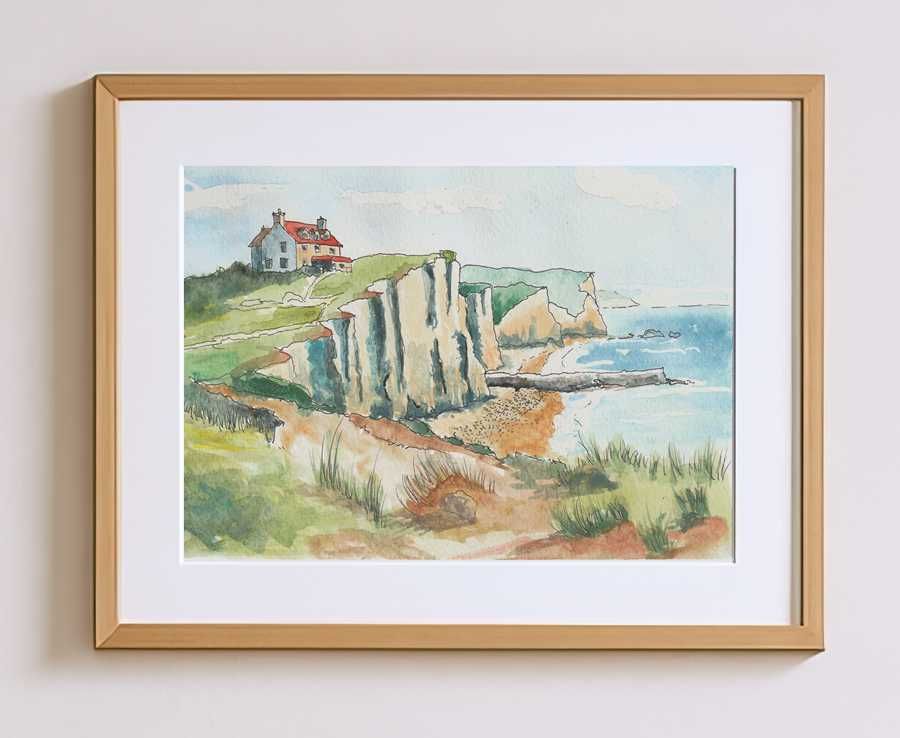 Tryptyk akwarelowy - widoki ze świata - 13,5x19,5 - ręcznie malowany