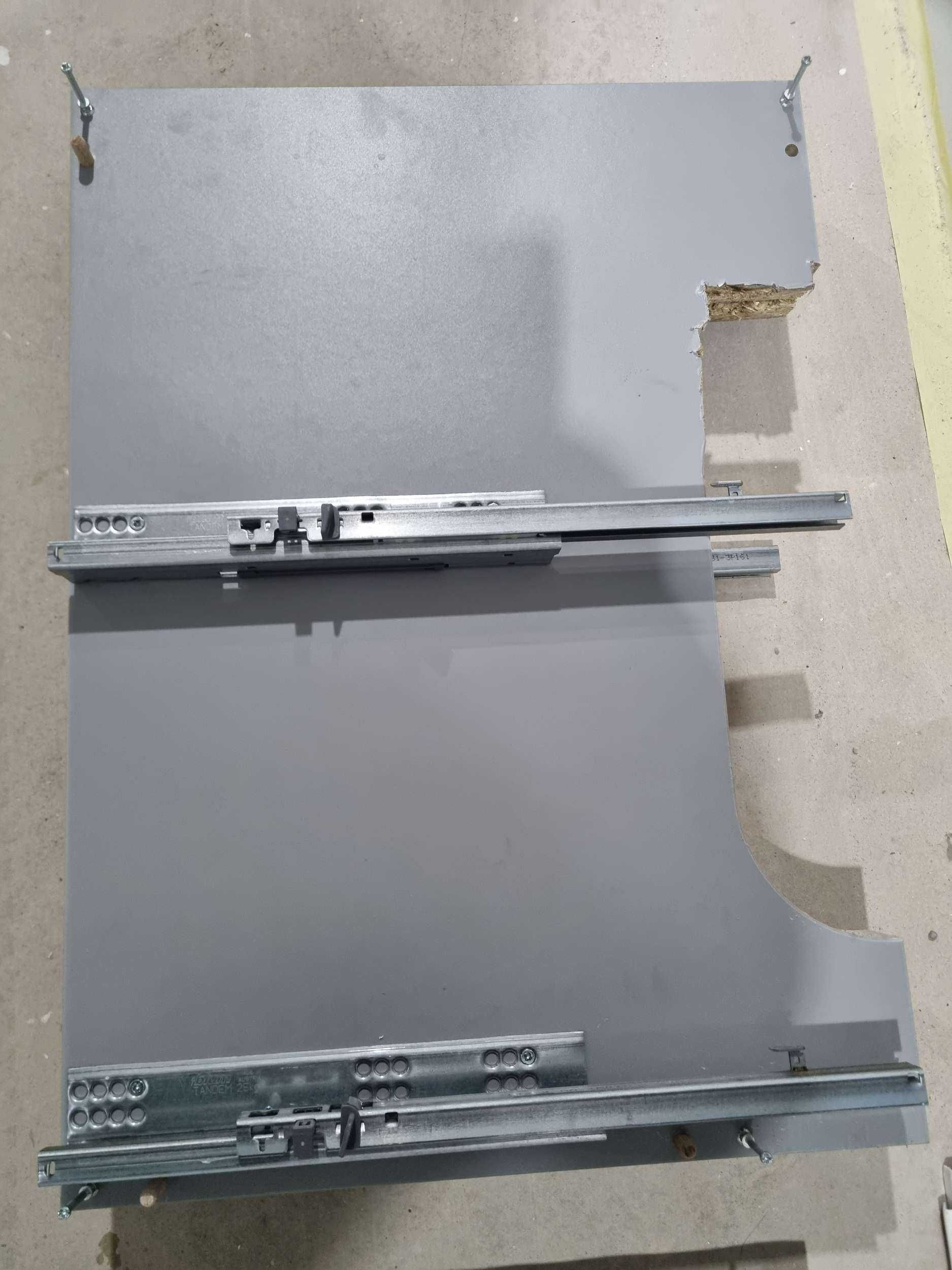 Szafka pod umywalkę 60cm biała/chrom + blat dębowy