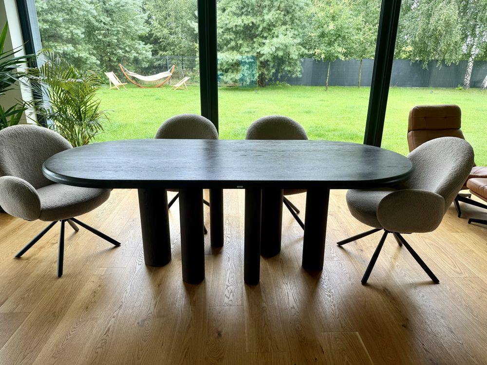 Stół 105×220 cm brązowy fornir jesionowy
