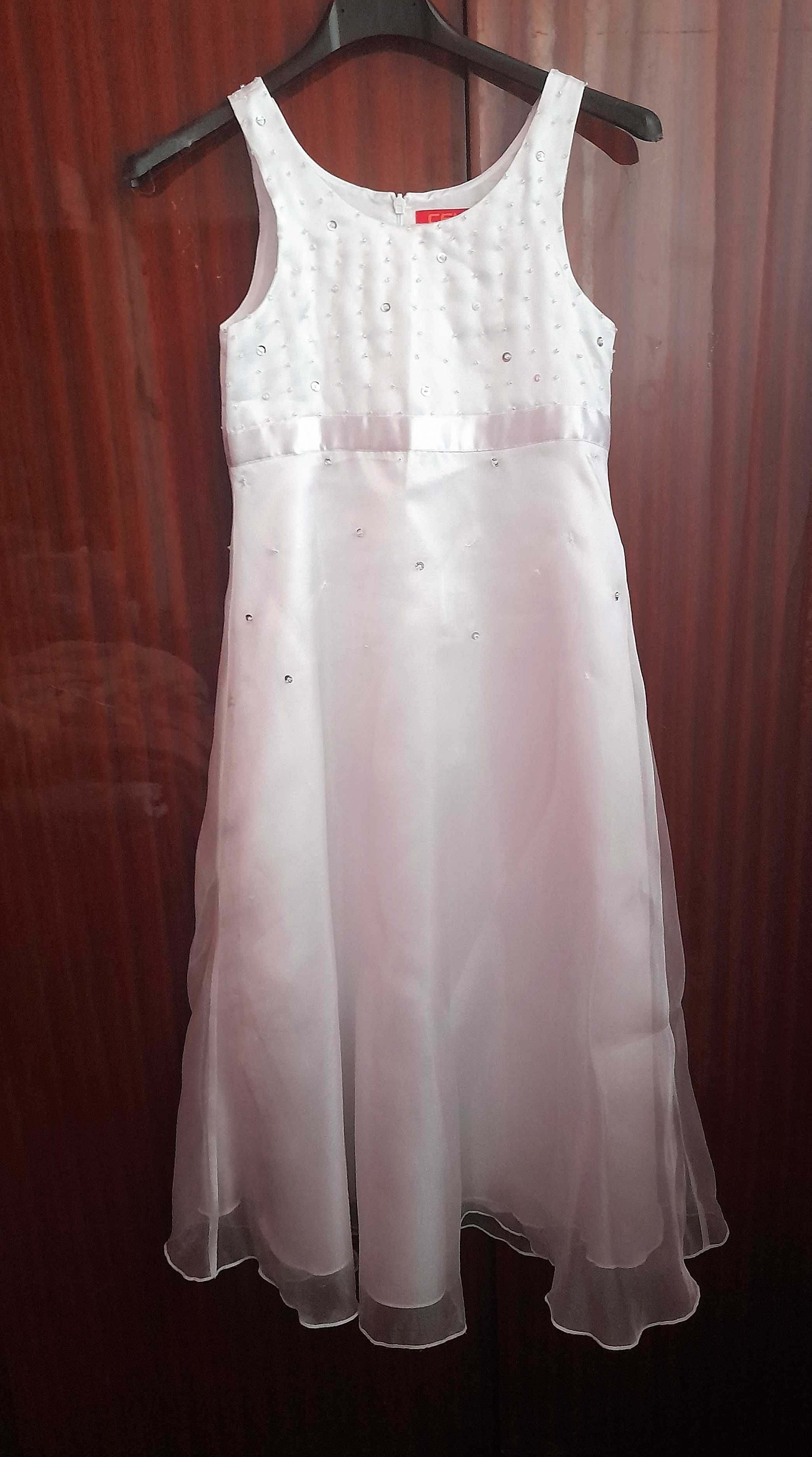 Sukienka biała wizytowa elegancka długa
