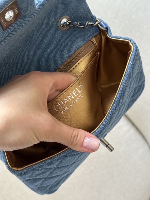 Сумка Chanel Classic 1.55 Small Single Flap Denim/Silver