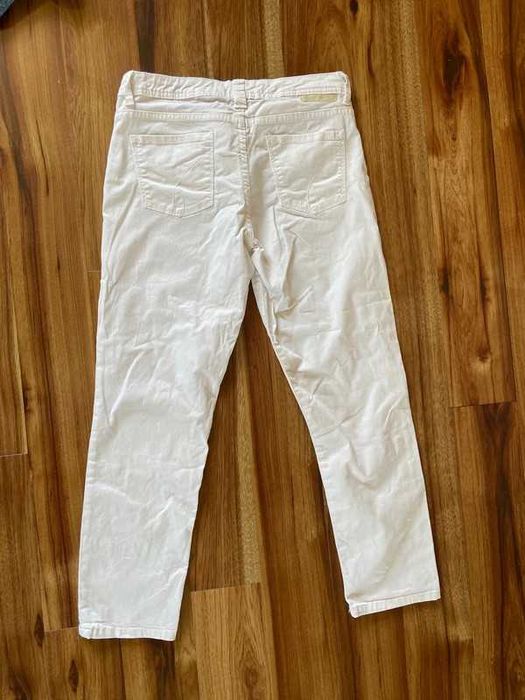 Calvin klein biale spodnie rurki skinny basic capsule xs s 34 36