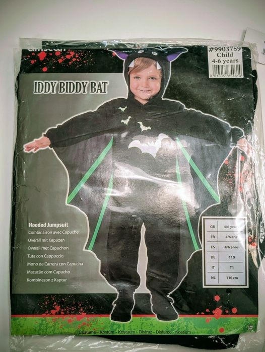 Kostium Strój dziecięcy Nietoperz Halloween 4-6 lat 110 cm