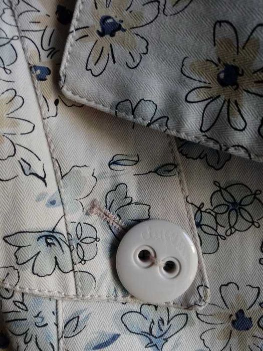 Płaszcz trencz wiosenny w kwiaty cropp, S, 36, bawełniany beżowy