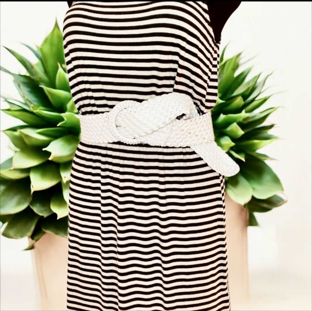 Sukienka tunika w paski zebra na lato H&M S-M wiskoza
