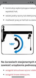 Żuraw obrotowy przyścienny.