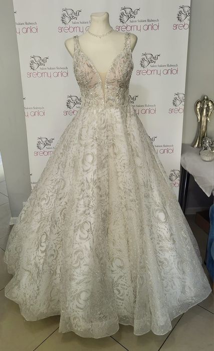 Suknia ślubna Anny Sposa brokatowa HEFI
