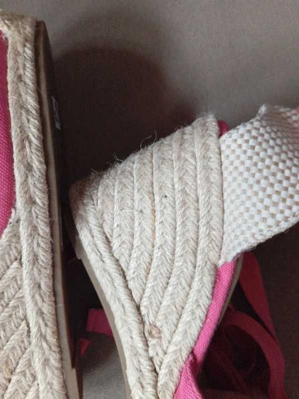 Espadryle Sandałki Koturny 36 Nowe Płótno