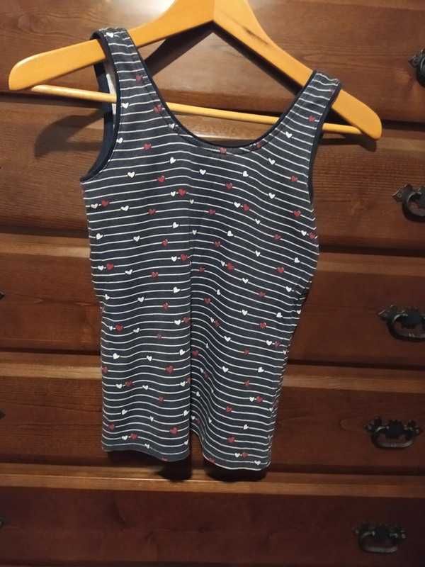 Blusa alças Kiabi riscas/corações