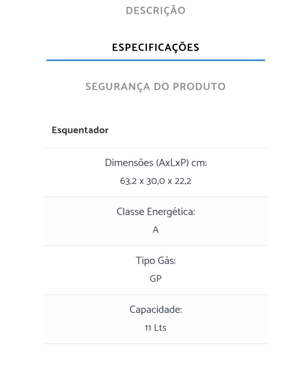 Esquentador BAXI 11 FI ECO GPL 60/100