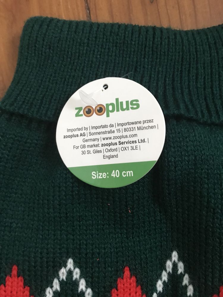 Sweterek dla psa 40 cm rozmiar M stan nowy Zooplus