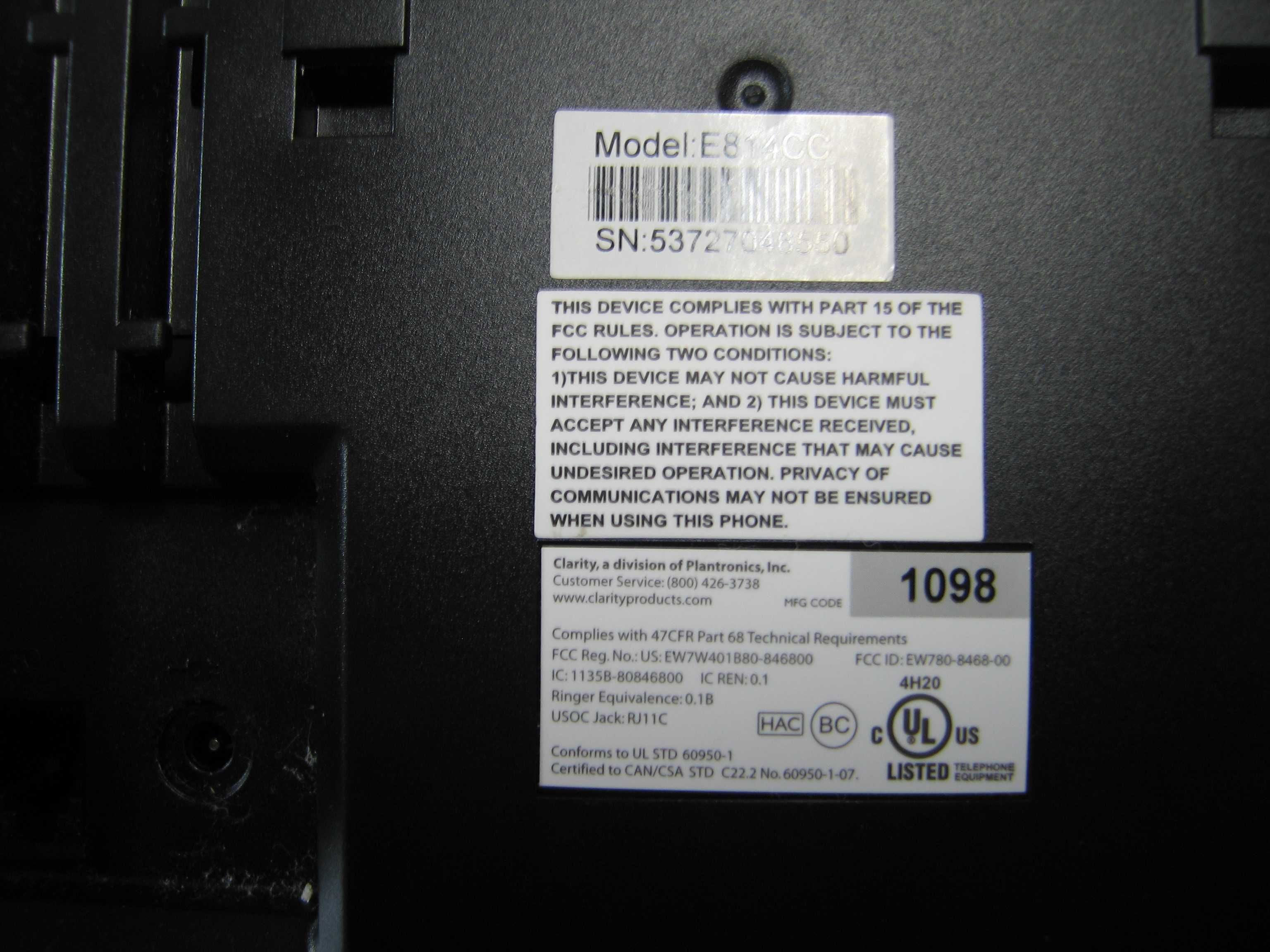 Telefon stacjonarny Clarity model E814CC z dodatkową słuchawką-używany