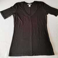 Czarna bluzka H&M rozmiar L z krótkim rękawem