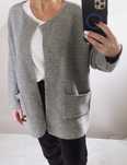 Szary kardigan/sweter, włoskiej marki RB. Oversize