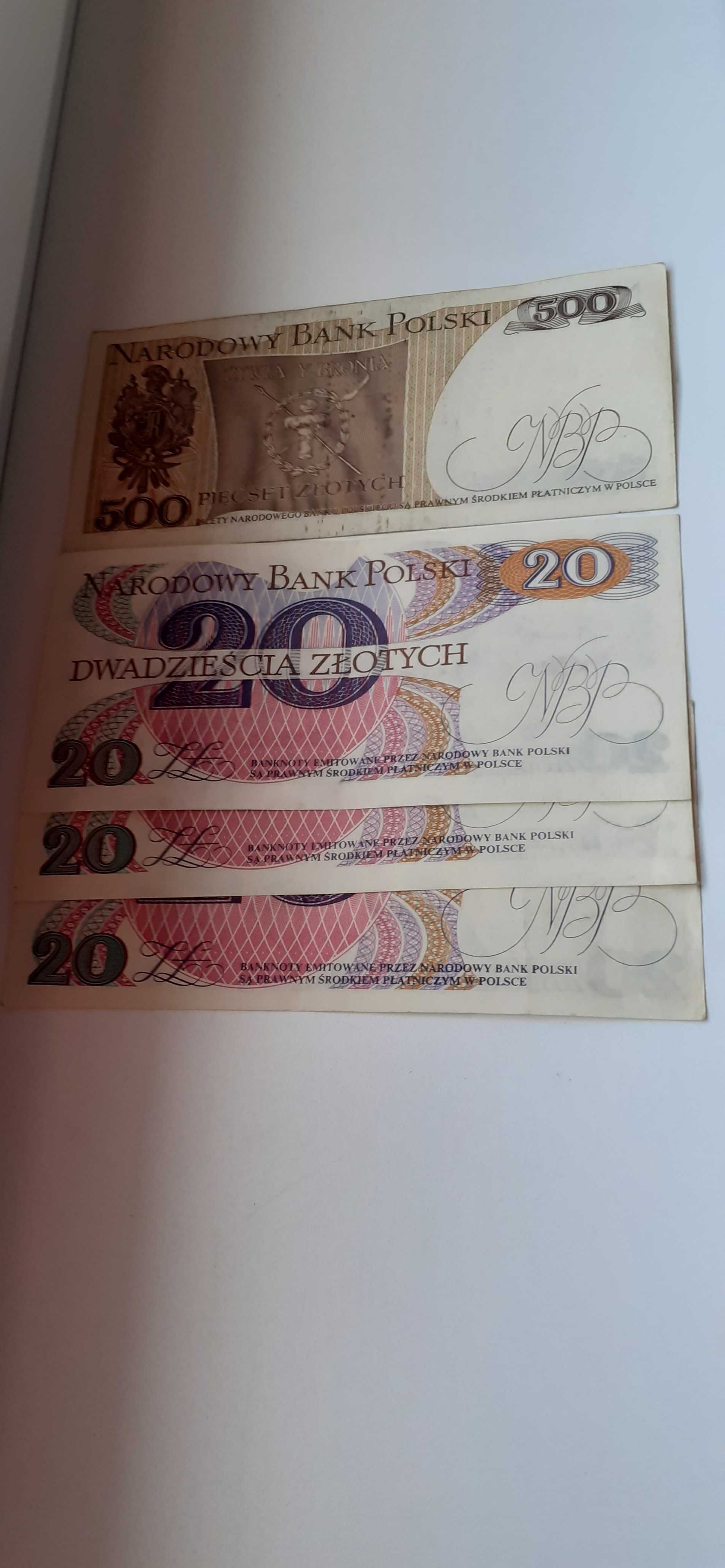 Banknoty Polska używane 7 sztuk.