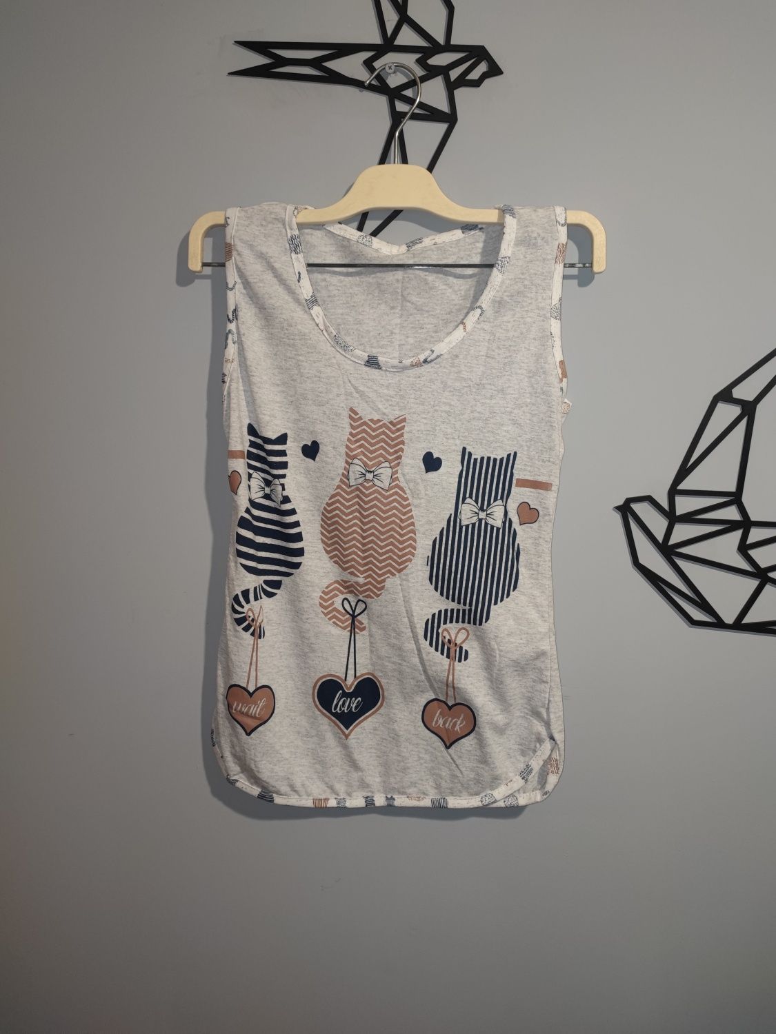 Piżama koszulka w koty S