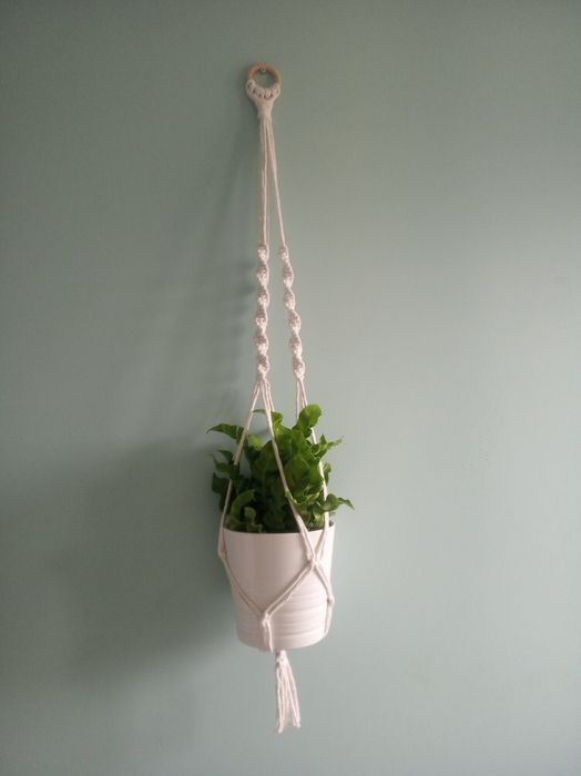 Kwietnik makramowy kwietnik ze sznurka kwietnik wiszący makrama
