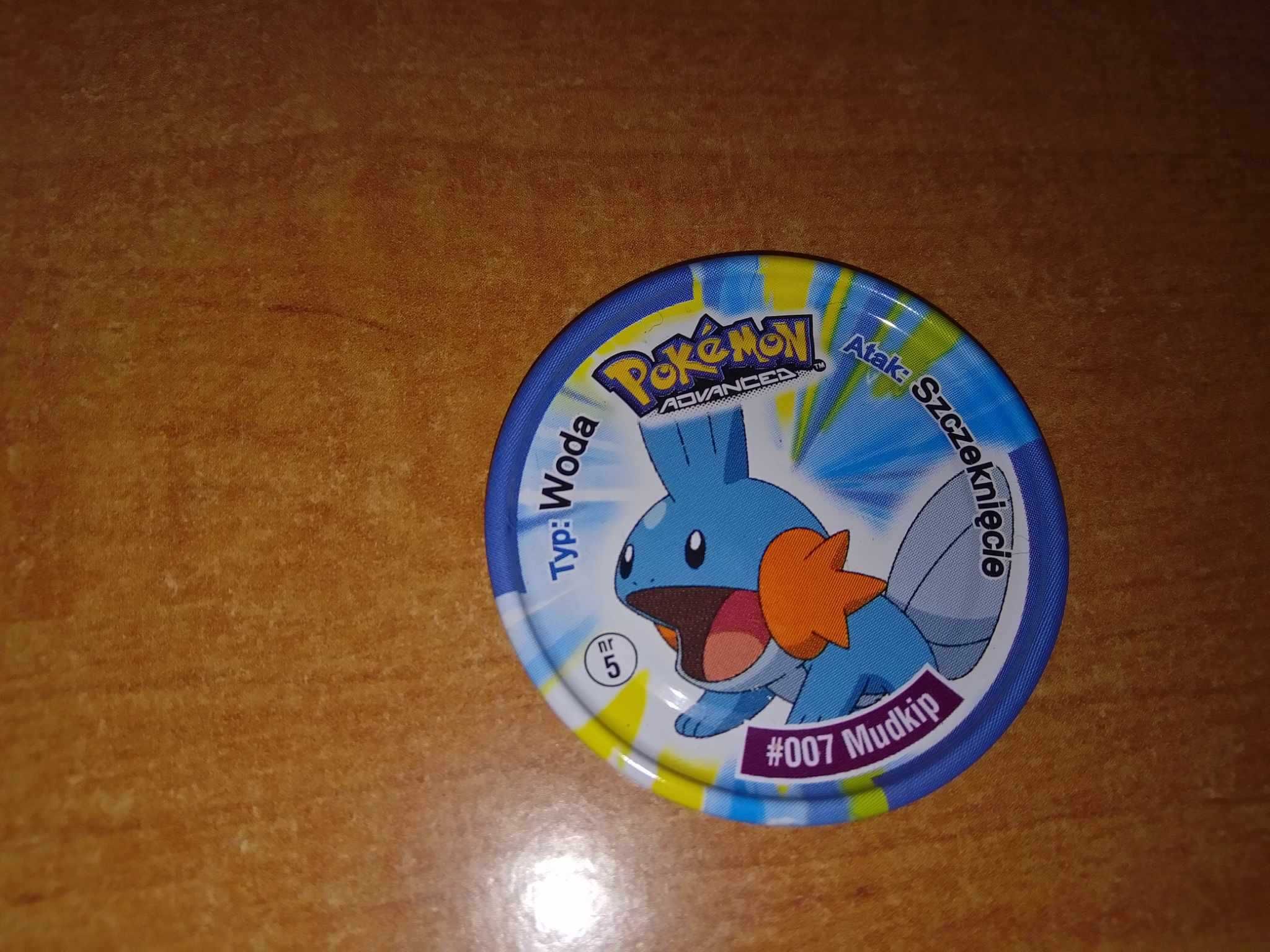 Żeton Tazo Metal Tazos Pokemon Advanced #007 Mudkip #008 Marshtomp