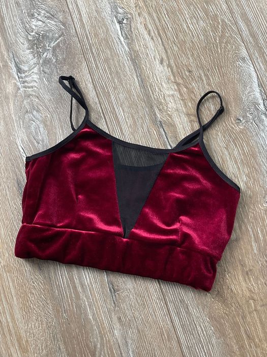 Жіночий бархатний топ бордовий