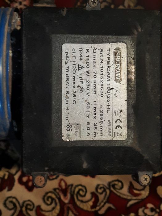 Насосная станция Speroni CAM 100/25 HL
Вот основные характеристики, ук