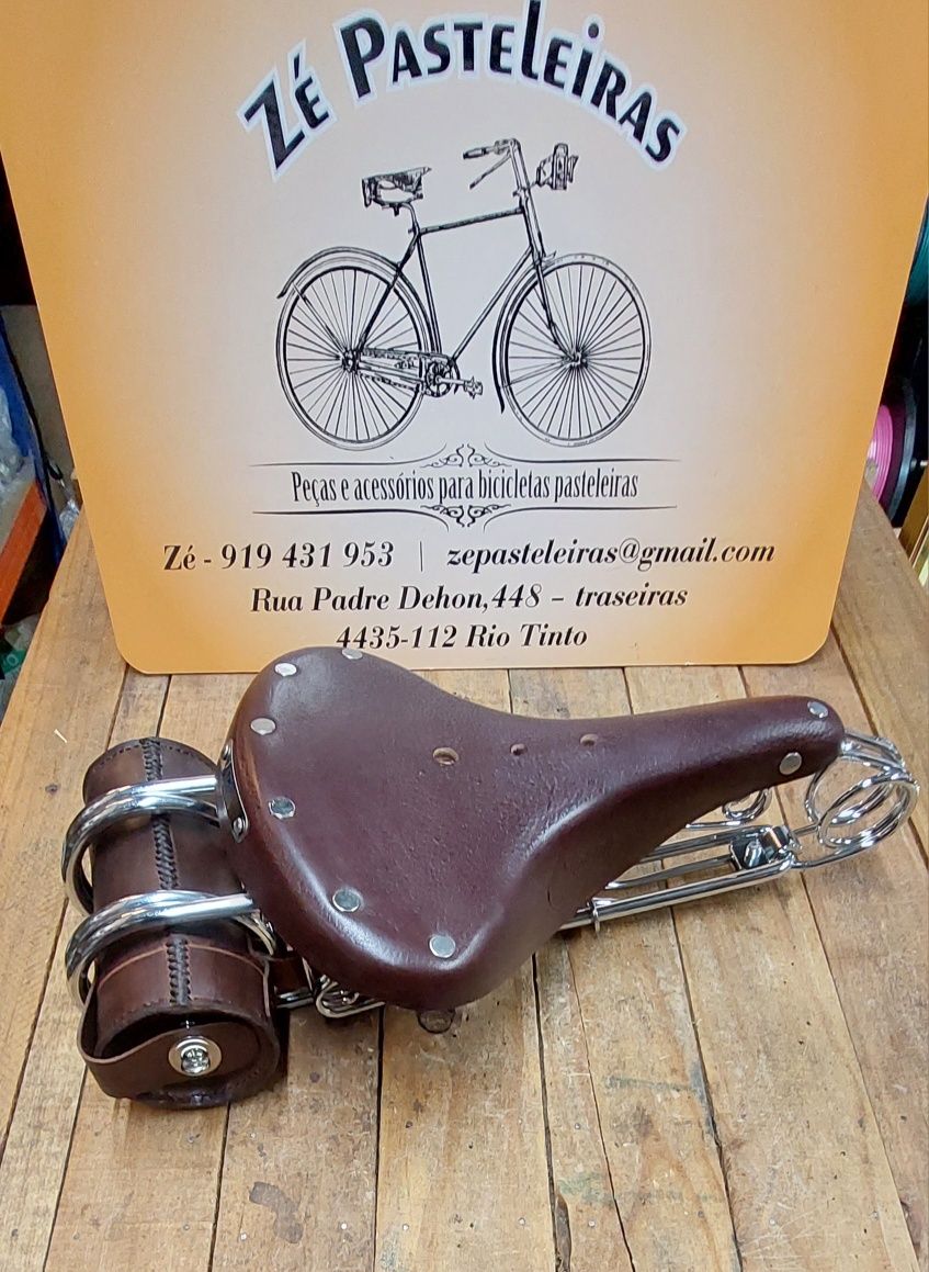 Bolsas em pele Genuína para selins de bicicletas pasteleiras