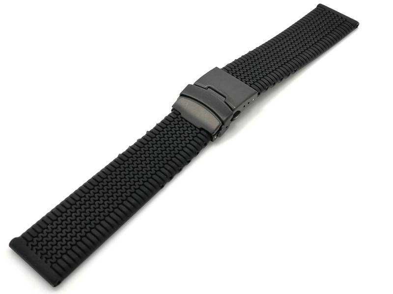 Pasek do zegarka silikon typ Diver 20, 22mm czarny