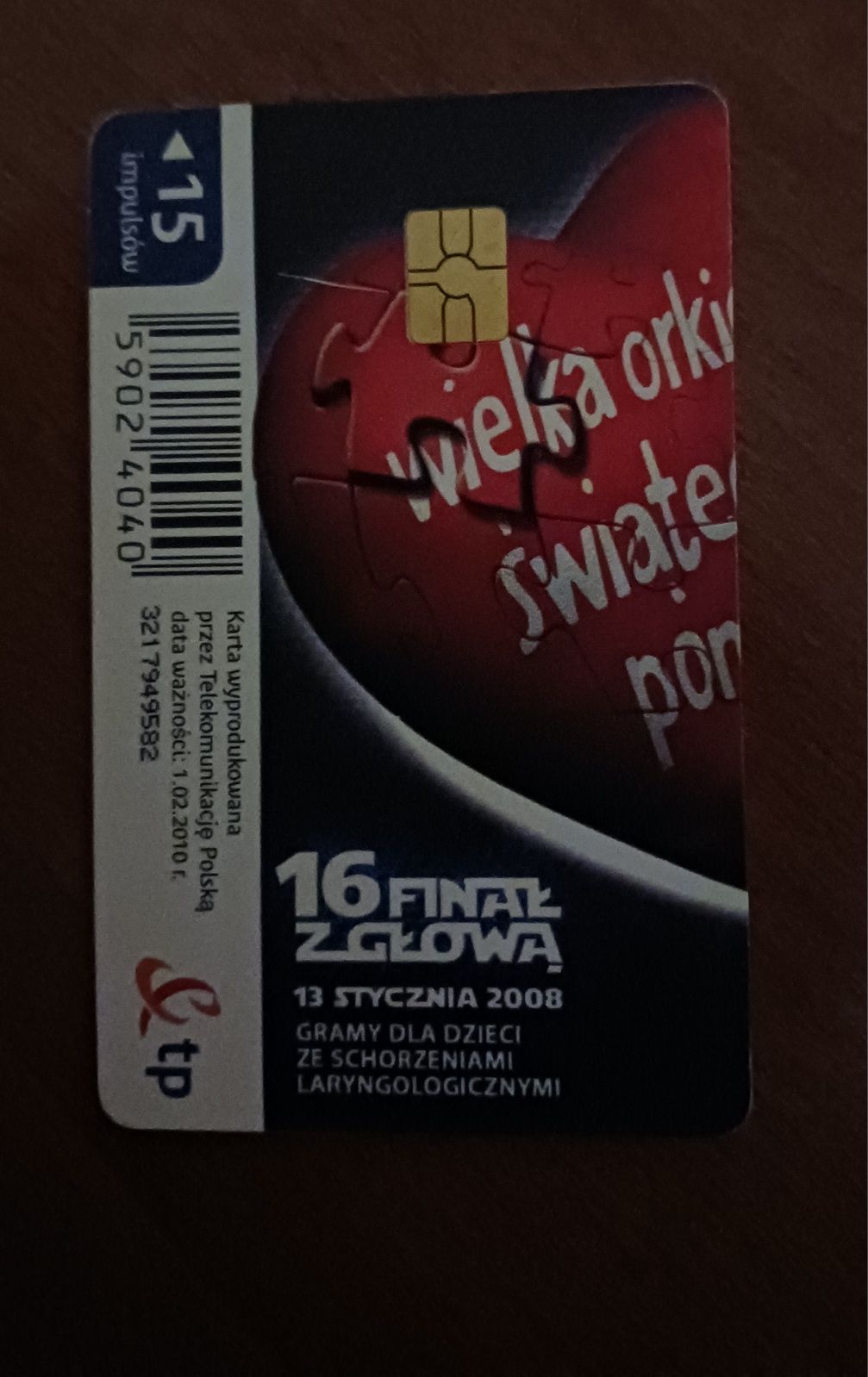 WOŚP 16 finał karta telefoniczną TP