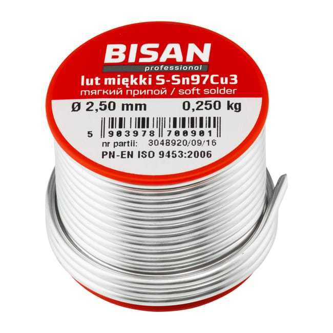 Sprzedam drut do lutowania – cyna Bisan 2,5 mm, 0,25 kg (S-Sn97Cu3)