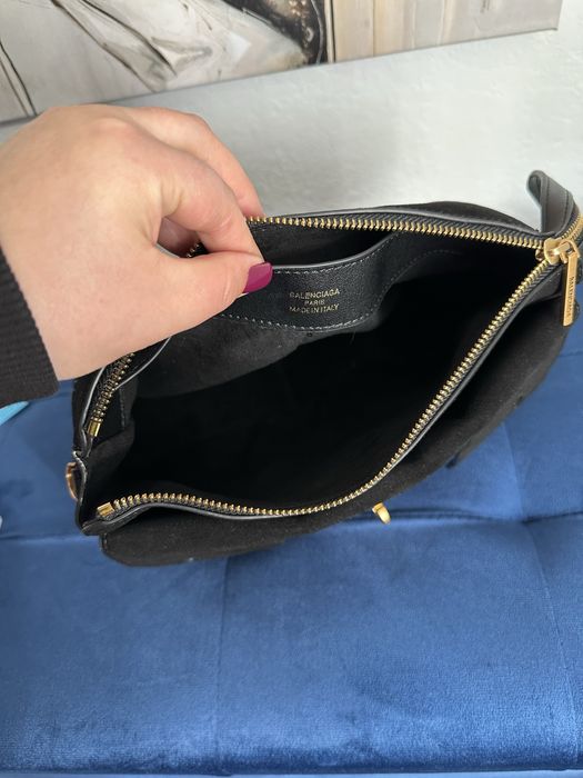 Сумка Balenciaga Bel Air замшева | коричнева, шоколадна, чорнай